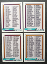 1992-93 Topps Unmarked Checklist Team Set of 4 Hockey Cards - £1.56 GBP