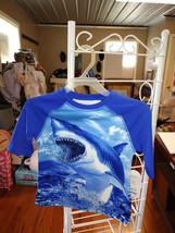 Boys Dri Fit Raglin Style, Shark TShirt, Size 4/5 XS, Beachy Perfect for Summer, - £6.55 GBP