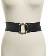 I.N.C. Bamboo Buckle Faux Leather Stretch Belt, Size M-L - £17.13 GBP