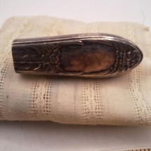 Vintage Handmade Silverware vase Brooch - $45.00