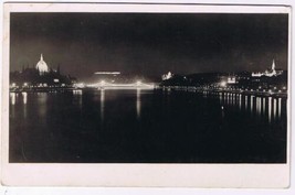 Hungary Postcard RPPC Budapest At Night - £1.64 GBP