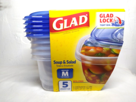 Glad Lock Soup &amp; Salad Everyday Use Medium Rectangle Storage Hold up to ... - £13.84 GBP