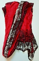 Charlotte Russe Wrap Scarf Red Black Animal Print Soft Large Valentine - £11.70 GBP