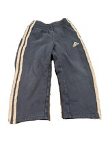 Adidas Youth Size 4 Sweatpants Navy Blue White Side Stripes Elastic Waist - £6.75 GBP