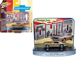 1967 Chevrolet Camaro Gold w Gold Interior w Collectible Tin Display The First C - £27.09 GBP