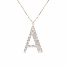 ANGARA GVS2 Diamond Uppercase Alphabet Letter A-Z Initial Pendant in Rose Gold - £471.89 GBP+