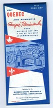 Visit Quebec And Romantic Gaspe Peninsula Historic Map &amp; Accommodations ... - £23.33 GBP