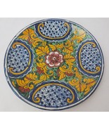 Talavera Mexico Handmade Ceramic  Plate Wall Hanging Flower Center 11.5&quot; - £39.50 GBP