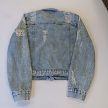 Highway Jeans Women's Blue Cotton Blend Distressed Denim Jacket Pockets Size L image 2