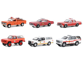 &quot;Fire &amp; Rescue&quot; Set of 6 pieces Series 4 1/64 Diecast Model Car by Greenlight - £51.07 GBP