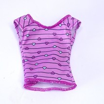 Barbie Clothing Purple hearts stripped shirt sleevless - $4.94