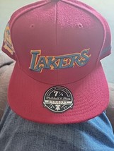 Nba Los Angeles Lakers Northern Lights Mitchell &amp; Ness Red Fitted Mens Hat 7 1/4 - £21.32 GBP