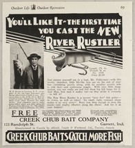 1930 Print Ad Creek Chub Baits River Rustler Fishing Lures Garrett,Indiana - £10.26 GBP