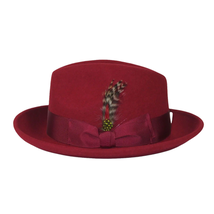 Men's Milani Wool Fedora Hat Soft Crushable Lined FD219 Red Wine image 5