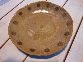 Studio Art Pottery Shallow Bowl/Dish Glazed Brown 11&quot; Signed &quot;Carmen&quot; - $24.26