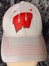 Wisconsin Badgers Captivating Headwear Gray Structured Adjustable Strap Hat Cap - £11.17 GBP