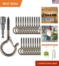 100 Pcs Screw-in Hooks for Outdoor String Lights, Q Hangers Hooks for Ou... - $85.37