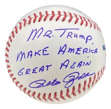 Pete Rose Reds Signed MLB Baseball Mr Trump Make America Great Again JSA - $290.99