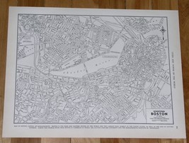 1937 Original Vintage City Map Of Boston / Massachusetts - £13.63 GBP