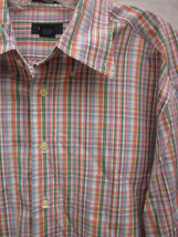 GANT Newport Poplin Plaid Shirt Men&#39;s Large Embroidered GANT Logo Made in Turkey - £13.40 GBP