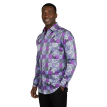 Men Shirt JValintin Turkey-Usa 100% Egyptian Cotton High Collar 1206-4 Purple image 6