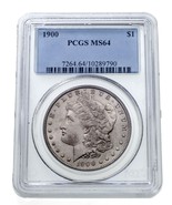 1900 $1 Silver Morgan Dollar Graded by PCGS as MS-64 - $3,188.92 MXN