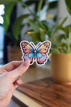 Colorful Butterfly Sticker - 3x3 Inch // Waterproof &amp; Durable Vinyl Stic... - £2.35 GBP