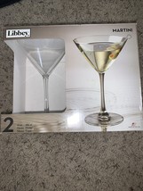 2 Libbey Clear Stem Martini 10oz USA Bar Glasses Stemware NIB 502656 - $11.50