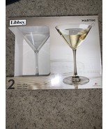 2 Libbey Clear Stem Martini 10oz USA Bar Glasses Stemware NIB 502656 - £9.04 GBP