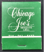 Chicago Joe&#39;s Mesquite Grill Restaurant Matchbook Irvine CA Full 20 Unst... - £9.65 GBP