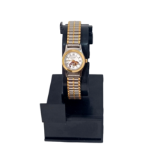 VTG Petite Ladies Gold Silver Dual Tone Armitron Taz Watch New Battery Roman Num - £39.46 GBP