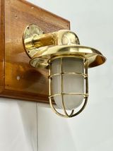 Retro Style Brass Metal Replica Wall Sconce Swan Light with Shade &amp; Whit... - $150.91