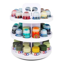 3-Tier Spinning Paint Organizer Rack For 48 Bottles, Rotating Tower Craft Paint  - £54.34 GBP