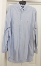 Ralph Lauren Yarmouth Shirt Oxford L/S Button Down Polo Player Blue Men&#39;s 16 33 - £22.82 GBP