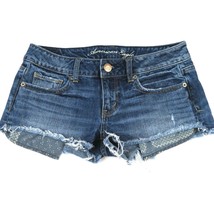 AMERICAN EAGLE cut-off distressed short jean shorts Size 2 - £13.55 GBP