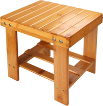 STARVAST Small Bamboo Step Stool for Kids, 10 Inch High Multi-Functional Wooden  - £23.98 GBP