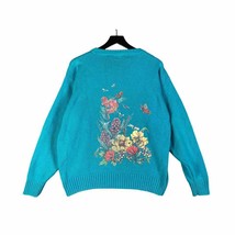 Vintage Sweater Eddie Bauer Medium Knit Womens Pullover Garden Spring Bl... - £18.73 GBP