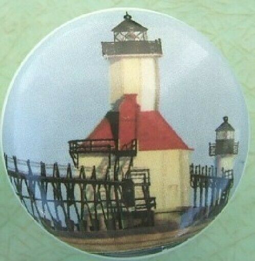 Ceramic knob Light House Lighthouse North Pier MI #2 - $4.55