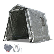 6X8 Ft Portable Storage Shed Shelter Garage Carport Canopy Outdoor Motor... - £209.16 GBP