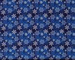 Cotton Christmas Snowflakes Snow Winter Navy Fabric Print by Yard D406.58 - $12.95
