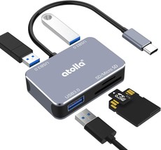 USB C Hub 5 in 1 C Hub with Memory Card Reader for SD SDXC SDHC MMC Thunderbolt  - £22.82 GBP