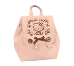 Women&#39;s Mini Backpack Hello Kitty Embroidered Fashion Pink Handbag Shoul... - £22.60 GBP