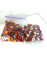 Vintage Wooden Christmas Tree Garland Wood Beads &amp; Buttons  16&#39; + 9&#39;  Lo... - $23.00 CAD