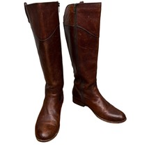 Frye Melissa Button Brown Leather Boots 10 Zipper 3470110  - £98.29 GBP