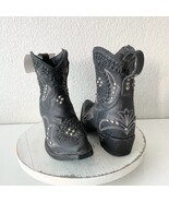 Lane COSSETTE Womens Black Cowboy Bootie 6.5 Western Cowgirl Short Ankle... - $247.50