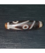 Ancienne perle himalayenne indo tibétaine 3 yeux agate DZI motif unique - $2,420.43 MXN