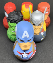 Mini’s Rockerz Marvel Series 1 Wobbling Toy Figure LOT OF 6  Spiderman Thor Hulk - $24.74