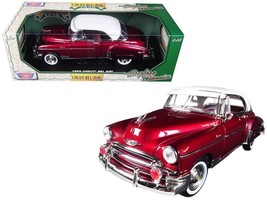 1950 Chevrolet Bel Air Burgundy with White Roof 1/18 Diecast Model Car by Motor - $66.29