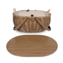 Sequoia Picnic Basket with Cooler Compartment, Woven Picnic Basket with - $141.52