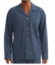 POLO RALPH LAUREN Mens Pajama Shirt Top Button Up Blue Plaid Size XL $44... - £14.38 GBP